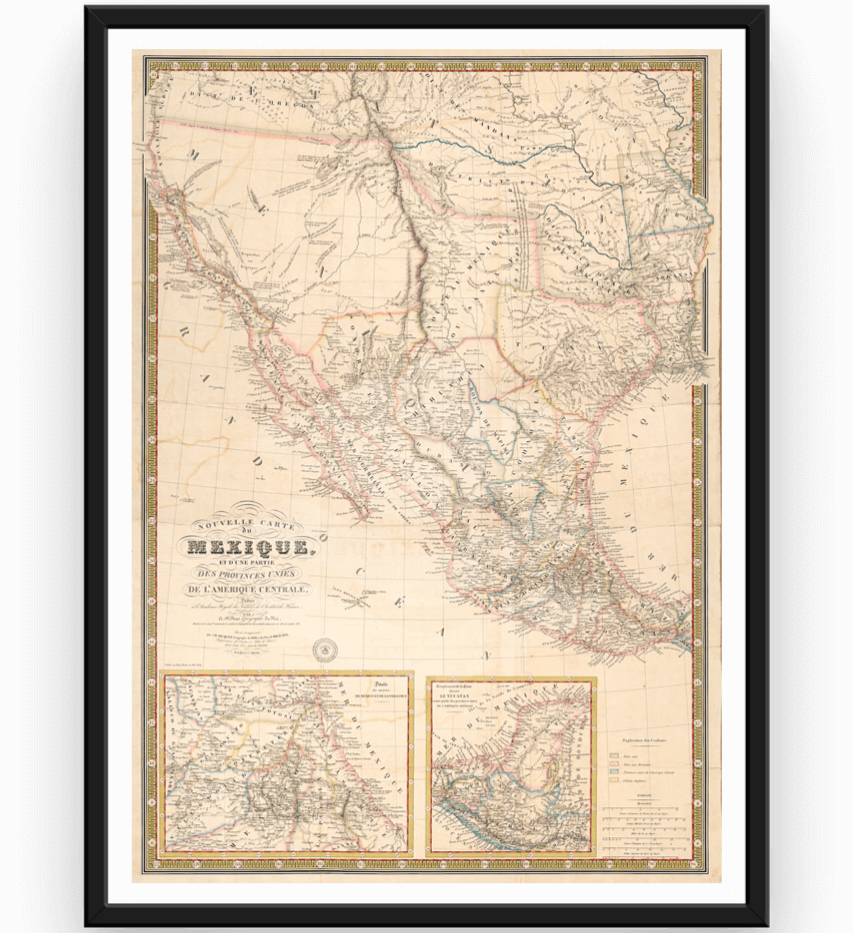 México 1839 (Mapa francés de Mexique)