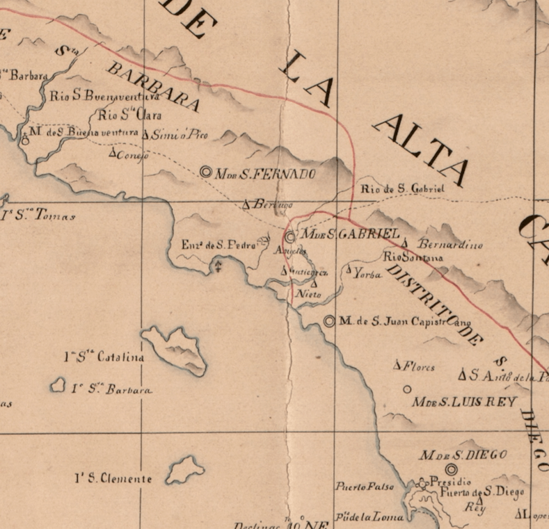 Alta California, Baja Califoria y Sonora (1825)