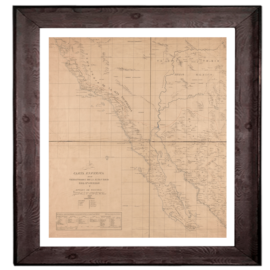 Alta California, Baja Califoria y Sonora (1825)