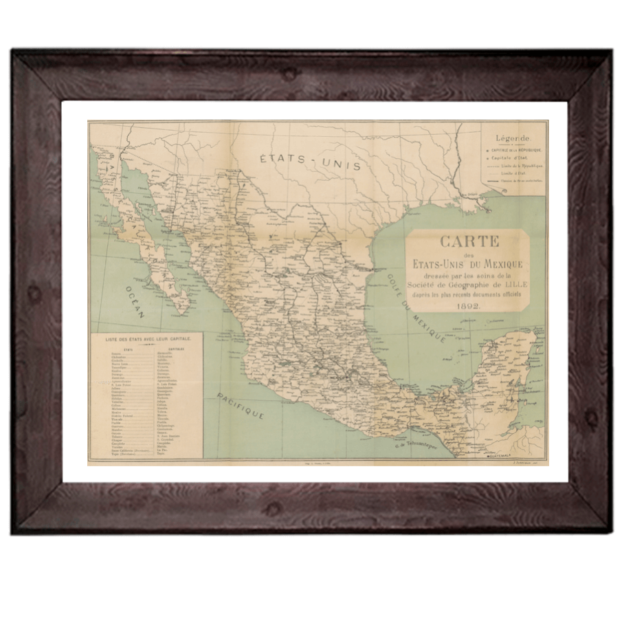 México 1892 (Mapa francés)