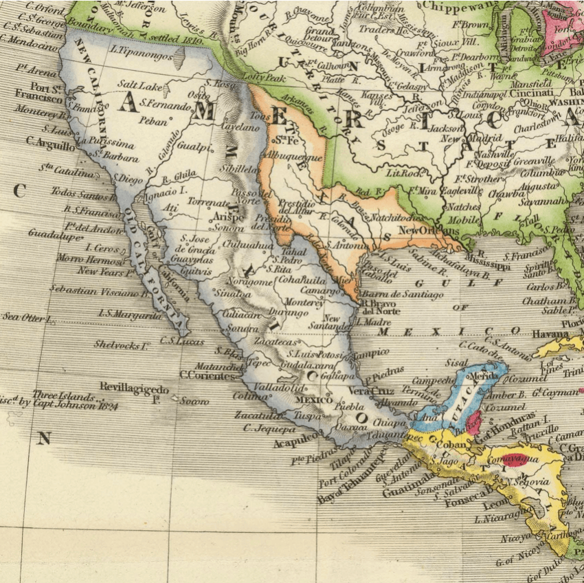 México (1844) Texas y Yucatán independientes