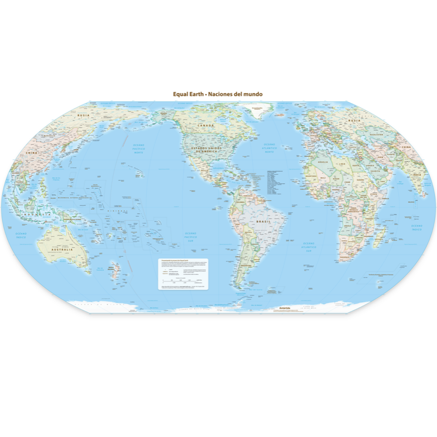 Mapamundi Equal-Earth personalizado. – Mapoteca