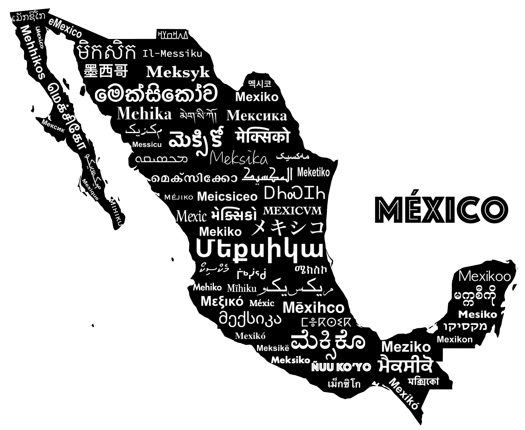Mapa de México en 65 idiomas Mapoteca Mapa de México en 65 idiomas Mapoteca